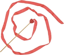 Silke vimpel - Lyserød med hjerte for enden<br />Maxi 30 cm
